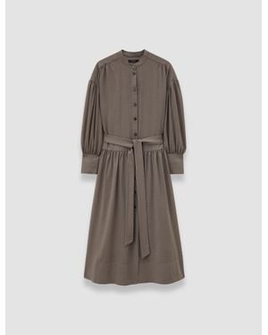 JOSEPH Emma Sheer Fine Wool Dress - Brown