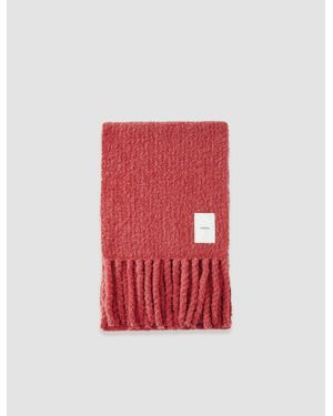 JOSEPH Bouclé Knit Scarf - Red