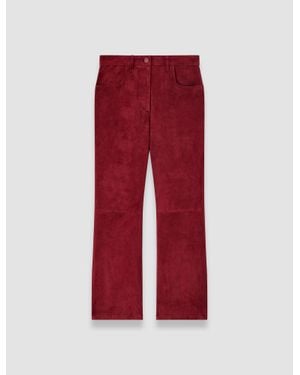 JOSEPH Duke Suede Stretch Pants - Red