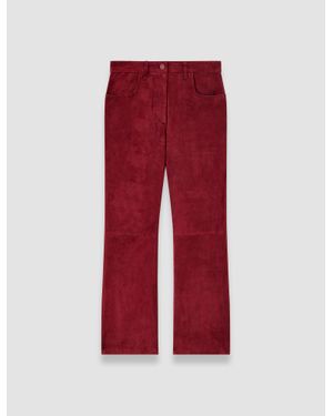 JOSEPH Duke Suede Stretch Pants - Red