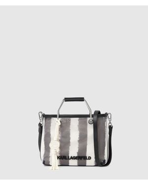 KARL LAGERFELD Ikon Mesh Small Tote Bag, Multicolored - Metallic
