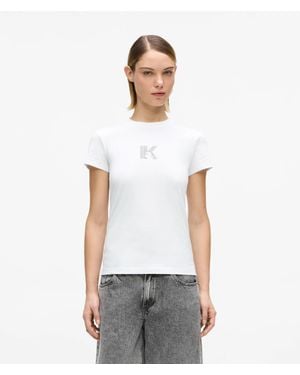 KL Jeans Slim K Logo T-Shirt - White