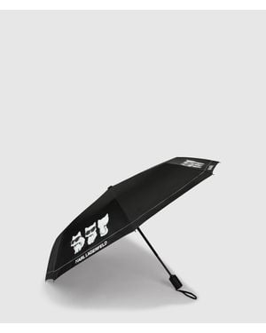 KARL LAGERFELD Ikon Choupette Small Umbrella - Black