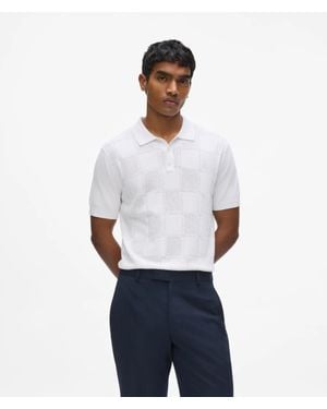 KARL LAGERFELD Knit Polo Shirt - White