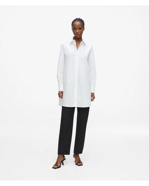 KARL LAGERFELD Signature Poplin Tunic Shirt - White
