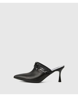 KARL LAGERFELD Sienna Orchid Heeled Mules - Black