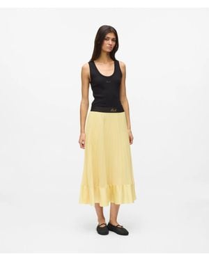 KARL LAGERFELD Satin Pleated Skirt - Metallic
