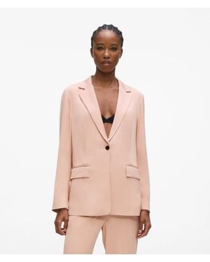 KARL LAGERFELD Satin-Blend Blazer - Pink