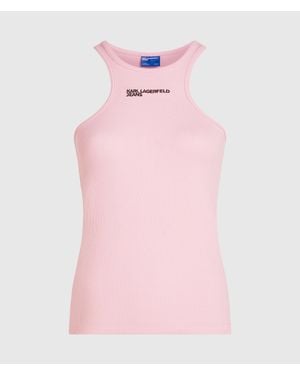 KL Jeans Ribbed Logo Tank Top - Pink