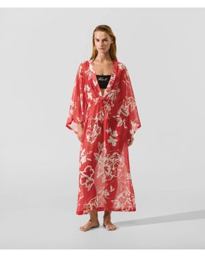 KARL LAGERFELD Floral Maxi Kaftan - Red