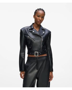 KARL LAGERFELD Faux-Leather Biker Jacket - Black