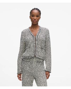 KARL LAGERFELD Bouclé Knit Cardigan, Multicolored - Gray