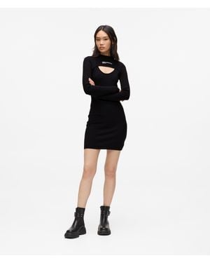 KL Jeans Cut Out Knit Dress - Black