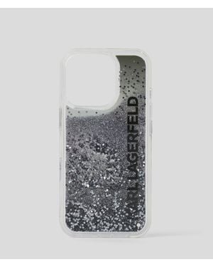 KARL LAGERFELD Logo Glitter Iphone 16 Pro Case - Gray