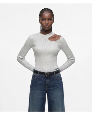 KL Jeans Metallic Coated Sweater - White