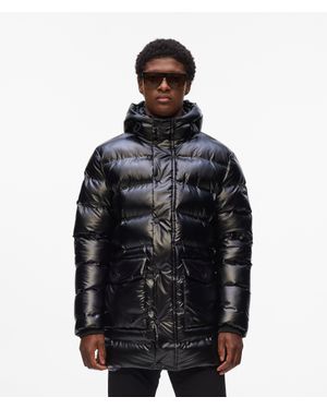 KARL LAGERFELD Hooded Puffer Jacket - Black