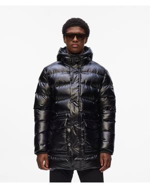 KARL LAGERFELD Hooded Puffer Jacket - Black