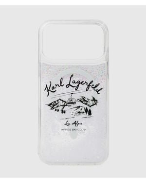 KARL LAGERFELD Apres Ski Glitter Iphone 17 Pro Case - White