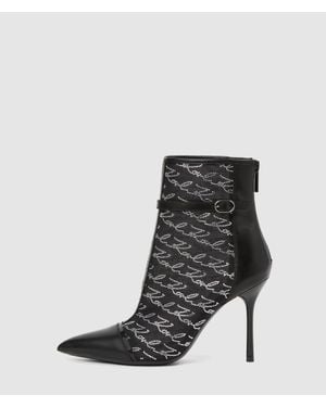 KARL LAGERFELD Signia Sparkle Ankle Boots - Black