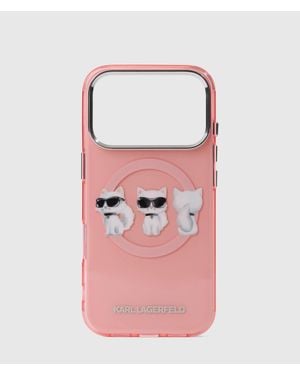 KARL LAGERFELD Ikon Choupette Trio Iphone 17 Pro Case - Pink