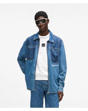 KL Jeans Two Tone Denim Overshirt - Blue