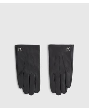 KL Jeans K Logo Leather Gloves - Black