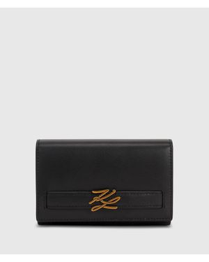 KARL LAGERFELD K/Autograph Medium Flap Wallet - Black