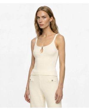 KARL LAGERFELD Fluffy Loungewear Tank Top - Natural