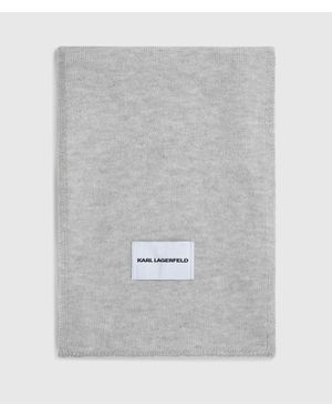 KARL LAGERFELD Logo Jersey Scarf - Gray