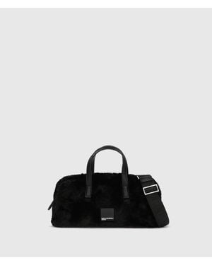 KL Jeans Box Logo Furry Bowling Bag - Black
