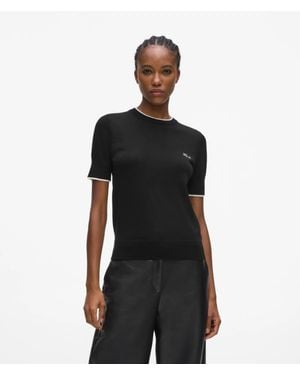 KARL LAGERFELD Merino Wool T-Shirt - Black