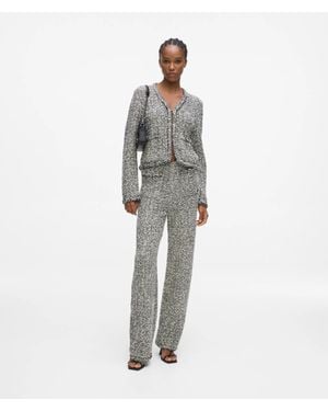 KARL LAGERFELD Bouclé Knit Pants, Multicolored - Gray