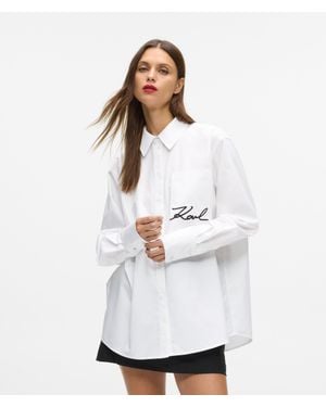 KARL LAGERFELD Signature Pocket Shirt - White
