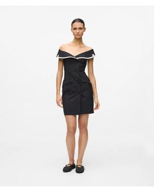 KARL LAGERFELD Off Shoulder Blazer Dress - Blue