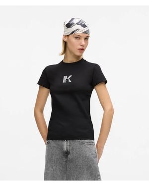 KL Jeans Slim K Logo T-Shirt - Black