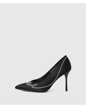 KARL LAGERFELD Sarabande Faux-Pearl Heels - Black