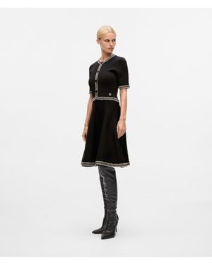 KARL LAGERFELD Bouclé Detail Knit Dress - White