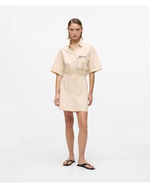 KL Jeans Short-Sleeved Utility Dress - Natural