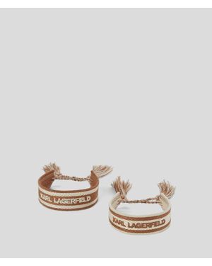KARL LAGERFELD K/Essential Woven Bracelet – 2-Pack - White
