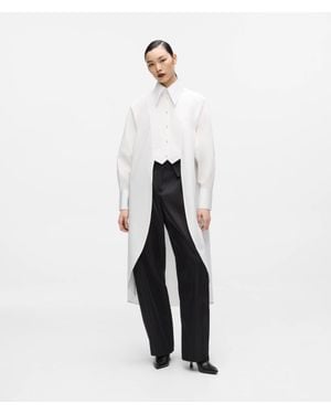 KARL LAGERFELD Kl Studio Layered Long Shirt - White