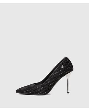 KARL LAGERFELD Sarabande Gemstone Mesh Heels - Black