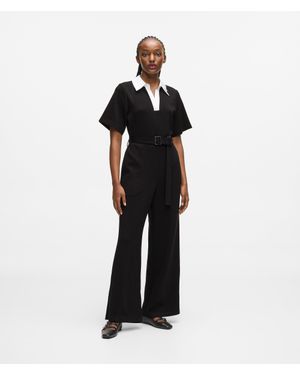 KARL LAGERFELD Signature Collar Jumpsuit - Black