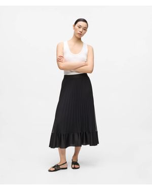 KARL LAGERFELD Satin Pleated Skirt - White