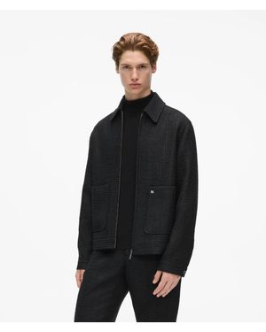 KARL LAGERFELD Bouclé Zip-Up Jacket - Black