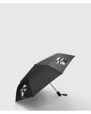 KARL LAGERFELD Ikon Karl And Choupette Umbrella - White