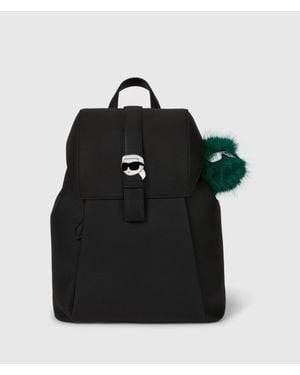 KARL LAGERFELD Ikon Pebble Charm Backpack - Black