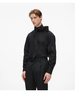 KARL LAGERFELD Kl Studio Tie-Neck Shirt - Black