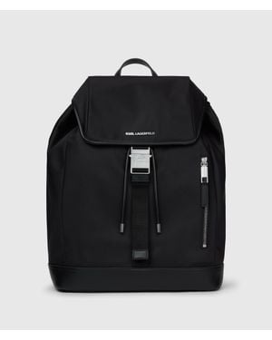 KARL LAGERFELD K/Nylon Buckle Backpack - Black