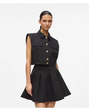 KARL LAGERFELD Cropped Gilet - Black