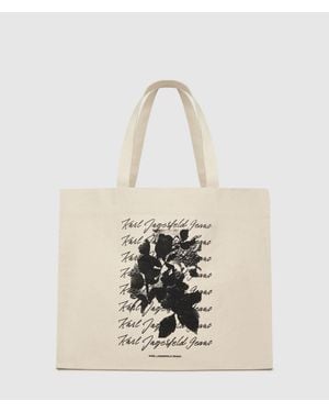 KL Jeans Floral Print Shopper - Natural